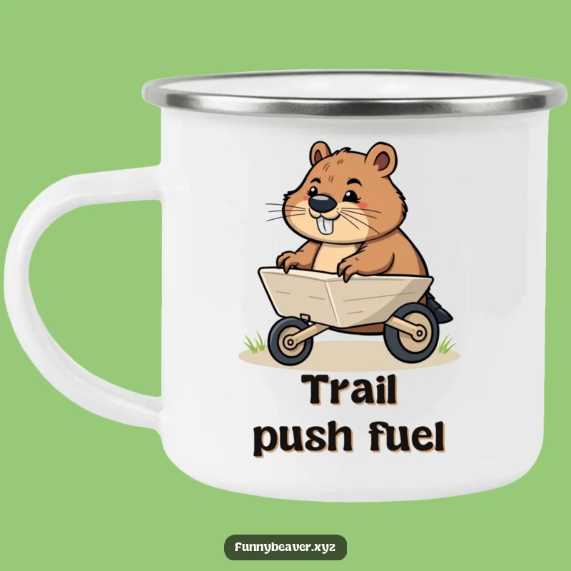 Funny Beaver Wheelbarrow Camping Mug - Motivational Adventure