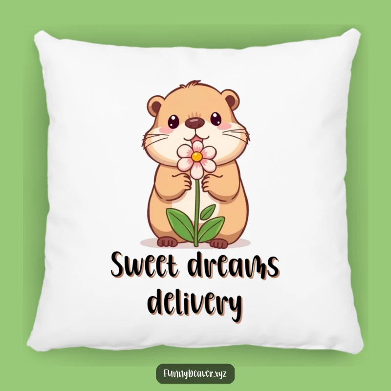 Funny Beaver Flower Pillow - Comfy & Sweet Home Decor