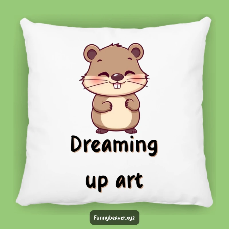 Funny Beaver Paintbrush Pillow - Comfy Artistic Decor