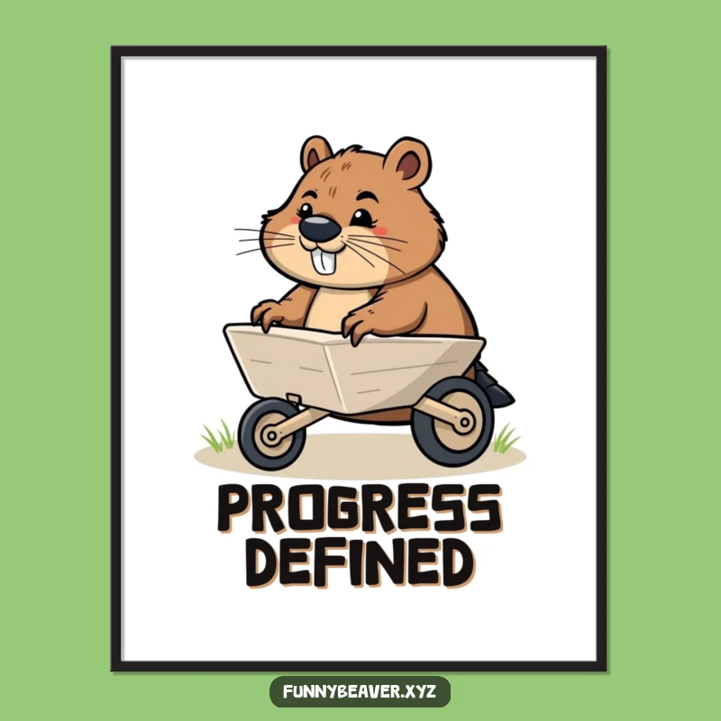 Funny Beaver Wheelbarrow Digital Art - Instant Motivational Decor