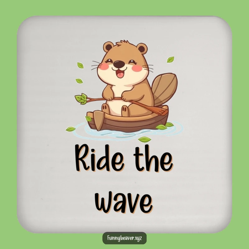 Funny Beaver Leaf Raft Coaster - Protects Surfaces With Humor