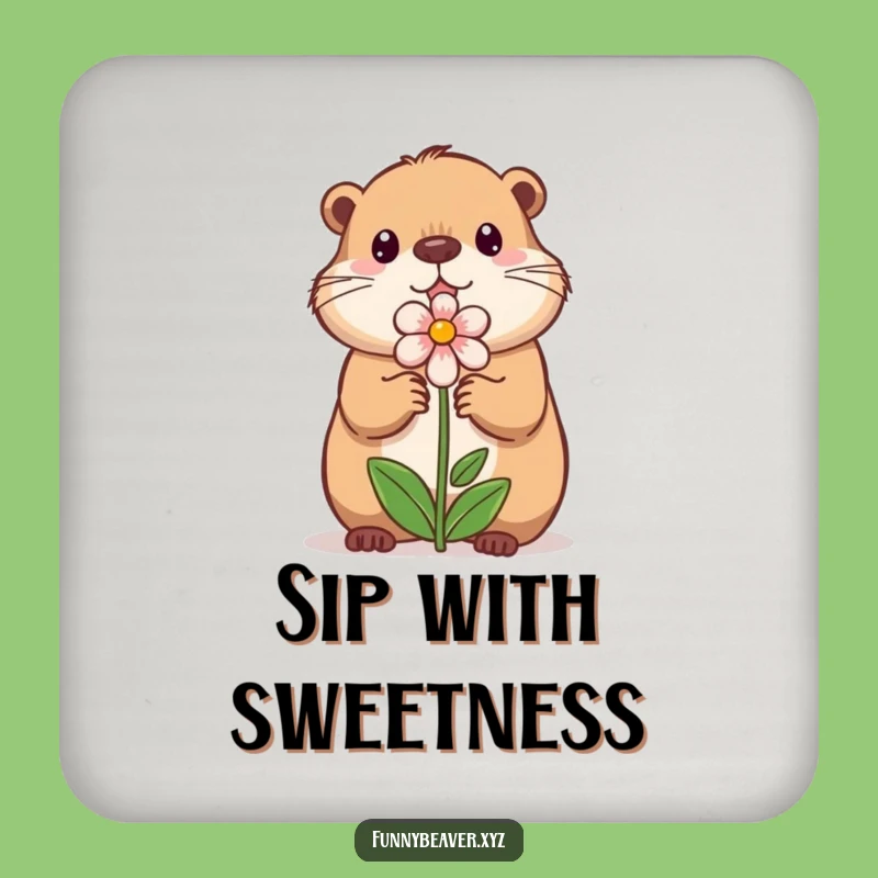 Funny Beaver Flower Coaster - Protect Surfaces With Sweetness