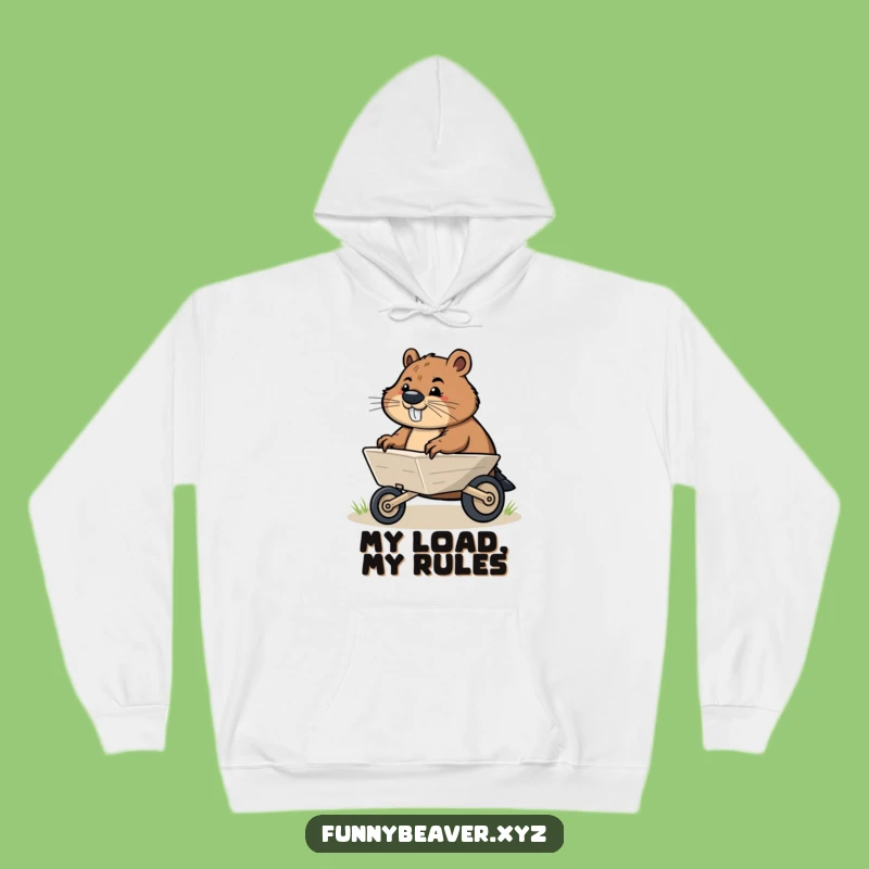 Cozy Funny Beaver Wheelbarrow Hoodie - Warm Motivational Gift