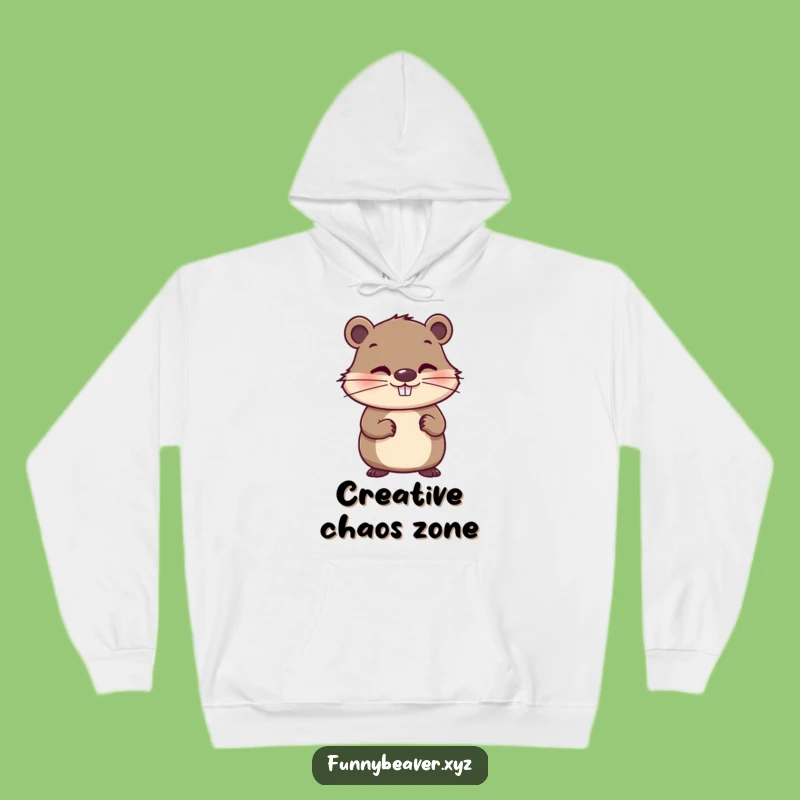 Cozy Funny Beaver Paintbrush Hoodie - Warm Artistic Gift