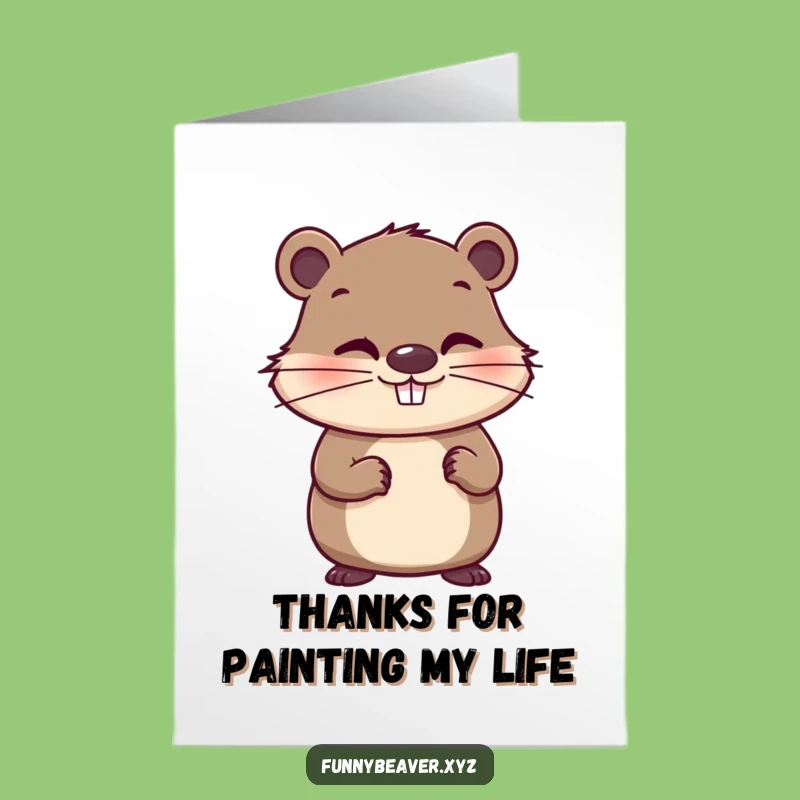 Free Printable Thank You Card: Beaver Art Thanks Mischievous Downloadable
