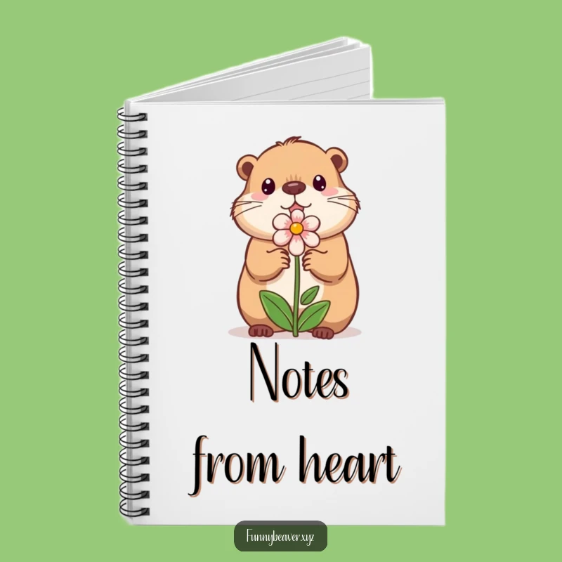 Funny Beaver Flower Notebook - Journal Your Sweet Thoughts