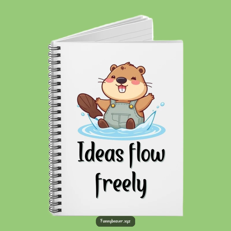 Funny Beaver Splash Notebook: Joyful Overalls Water Play Journal