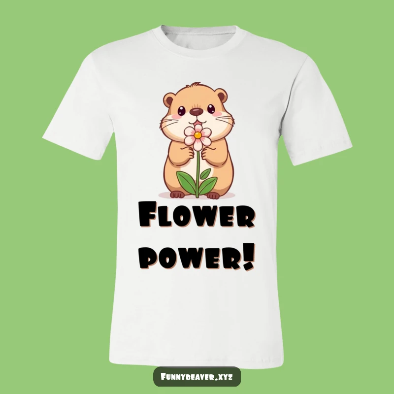 Funny Sweet Beaver Flower T-Shirt - Charming Nature Gift