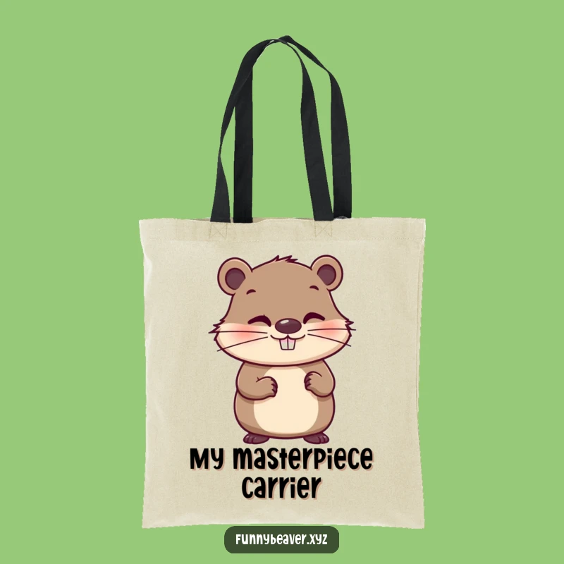 Funny Beaver Paintbrush Tote Bag - Carry Your Art With Humor