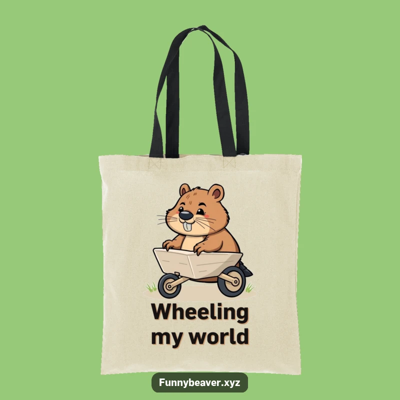 Funny Beaver Wheelbarrow Tote Bag - Carry Your Tasks With Humor